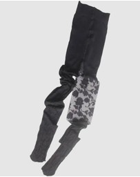 High Heel Jungle - Floral Jacquard Sheer Tights
