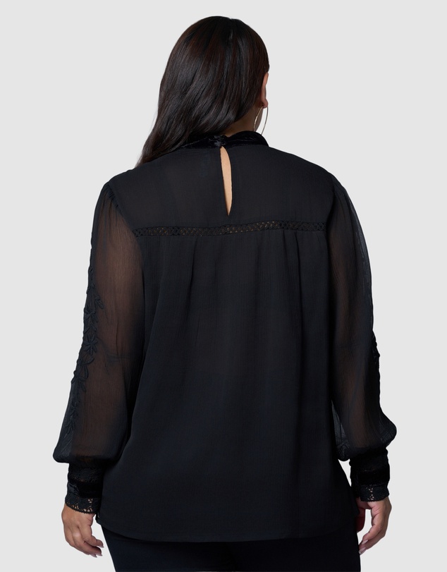 Sunday In The City - Nightfall Embroidered Blouse