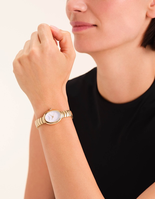 Rosefield - Ovale White Matte Gold-Tone Bracelet Watch