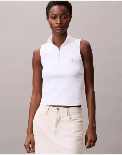 Calvin Klein Jeans - Sleeveless Quarter Zip Top