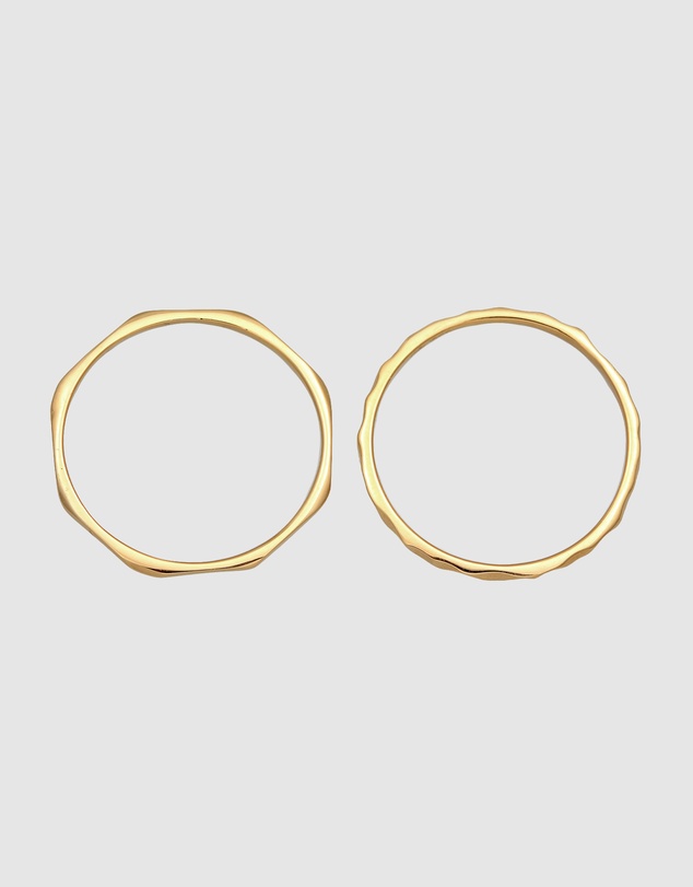Elli Jewelry - Ring Stacking Set Modern Structured Trend in 375 Yellow Gold