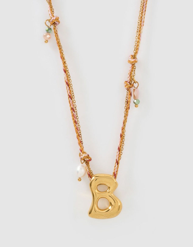 Arms Of Eve - Bubble Letter Necklace - Blush