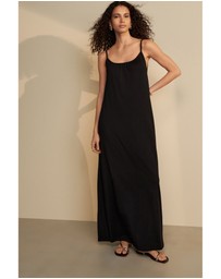 NEXT - Maxi Length Trapeze Shape Ruched Neckline Thin Vest Strap Dress