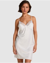 Hunkemoller - Satin Lace Peonie Slip Dress