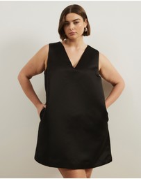 Atmos&Here Curvy - Poppy Structured Satin Mini Dress