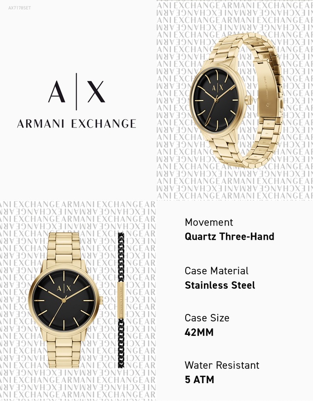 Armani Exchange - Gold Tone Analogue Watch