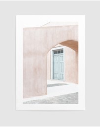 Olive et Oriel - House Of Peach Santorini Art Print
