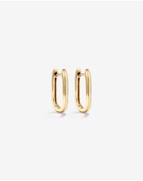 Michael Hill - Huggie Paperclip Earrings in 10kt Yellow Gold