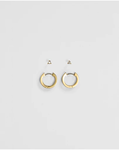 Country Road - Double Hoop Stud Earring Pack Of 2
