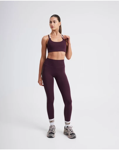 Upstate - Air Sculpt Strappy Layered Crop - Merlot