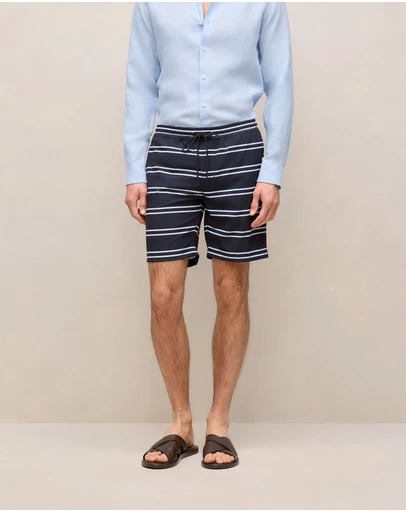 Trenery - Double Stripe Swim Short in Navy