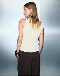 M.N.G - Asymmetrical Blouse With Metallic Detail