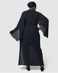 Pink Dusk by Curve Project - Eclipse Cape Maxi Dress