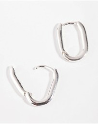 Lovisa - Sterling Silver Sleek Oval Huggie Earrings