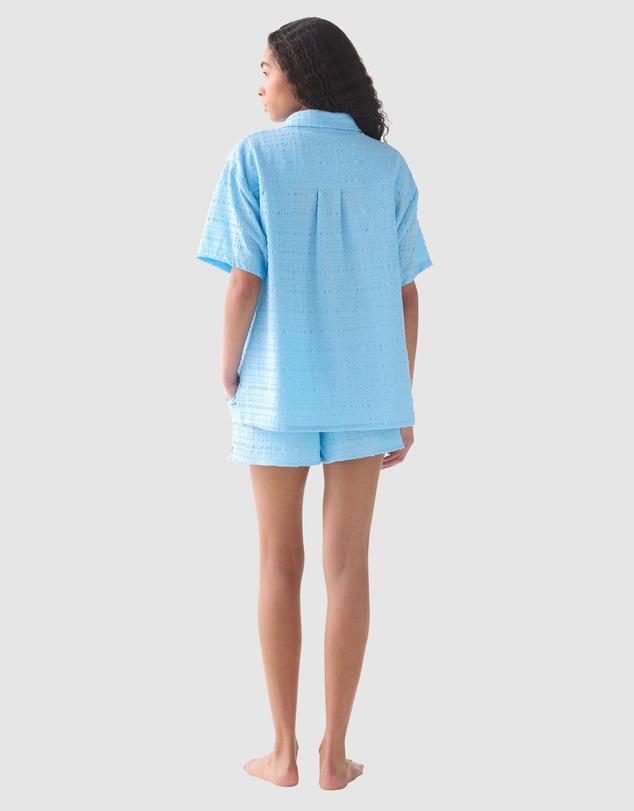 Kate Spade - Seersucker Short Sleeve Beach Shirt Cover-Up