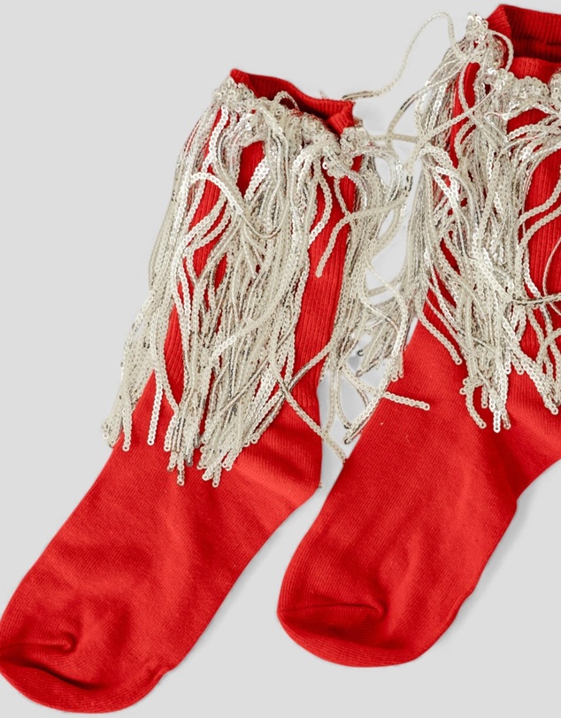 High Heel Jungle - Bowie Cotton Socks With Glitter Fringe