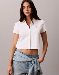 Calvin Klein Jeans - Cooling Jersey Cropped Polo Shirt