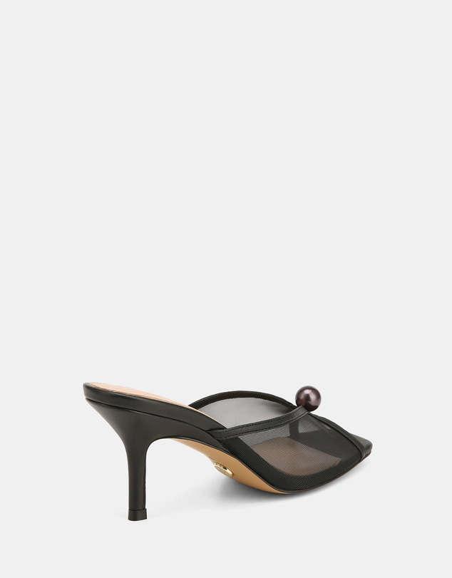 Wittner - Irina Mid Sandals Black Mesh/ Leather