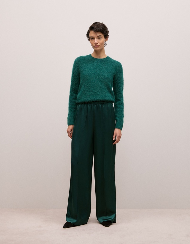 Trenery - Satin Pull On Pant in Forest