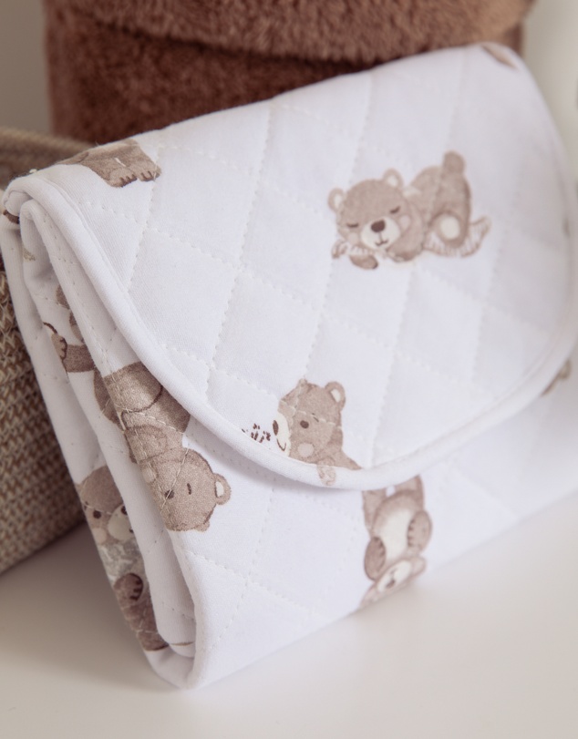 Living Textiles - Waterproof Travel Change Mat - Cuddly Bear