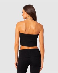 EDIKTED - Desiree Fold Over Knit Tube Top