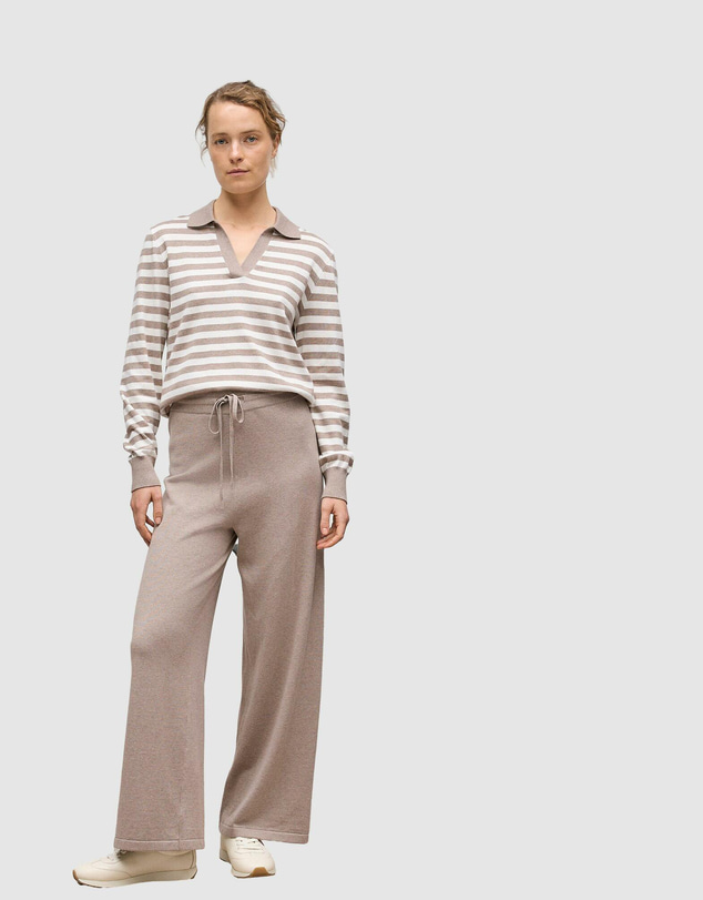 Trenery - Cotton Cashmere Stripe Knit Polo