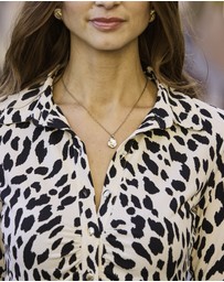 Sosandar - Fleck Print Ruched Front Shirt