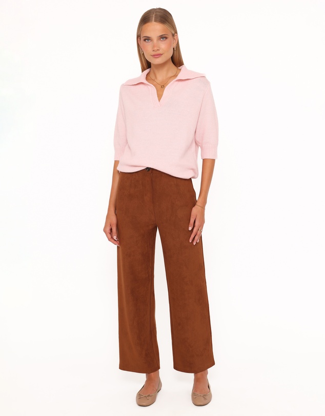 Petal & Pup - Bodie Faux Suede Pant - Copper Tan