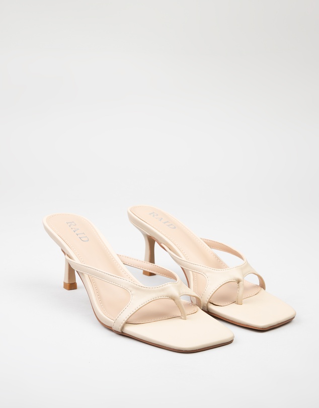 RAID - Briar kitten heeled mules in Off White