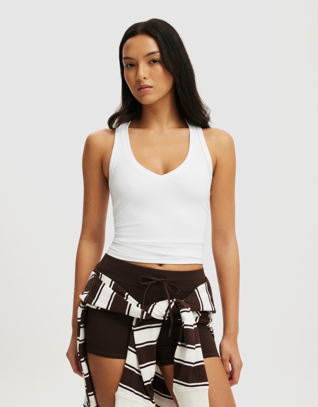Cotton On Body Active - Ultra Soft Plunge Front Racer Tank