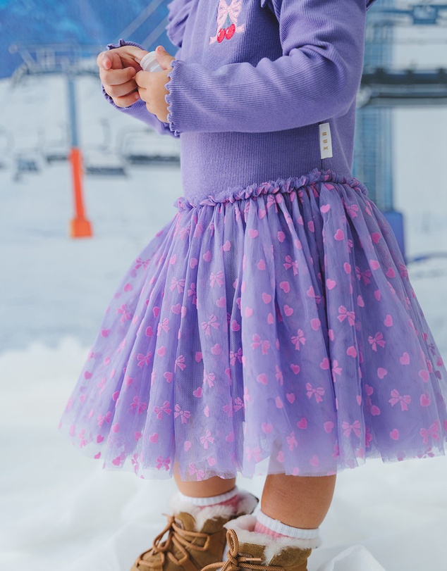 Huxbaby - Cherry Embroidered Tulle Dress - ICONIC EXCLUSIVE - Babies-Kids