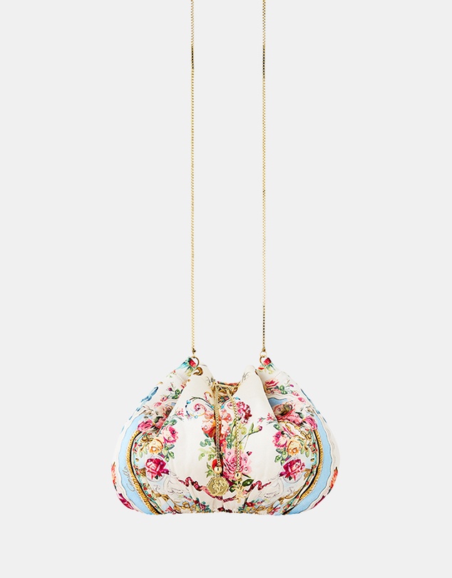 Camilla - Drawstring Pouch Bag With Chain Strap