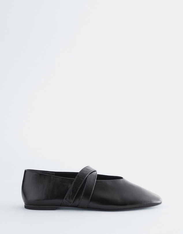 & Other Stories - Cross-Strap Leather Ballet Flats