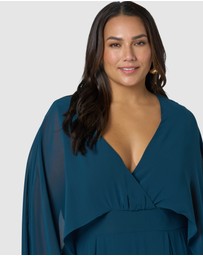 Pink Dusk by Curve Project - Electric Chemistry Cape Maxi Dress