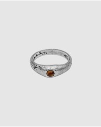 Haze & Glory - ICONIC EXCLUSIVE - Ring Men Signet Ring Cast Away Tiger Eye in 925 Sterling Silver