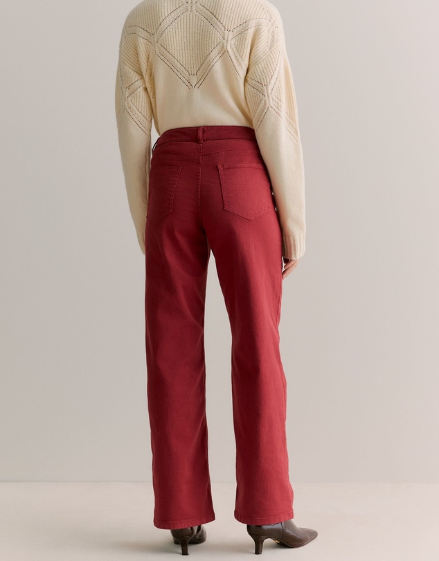 Trenery - Garment Dyed Wide Leg Jean in Oxblood
