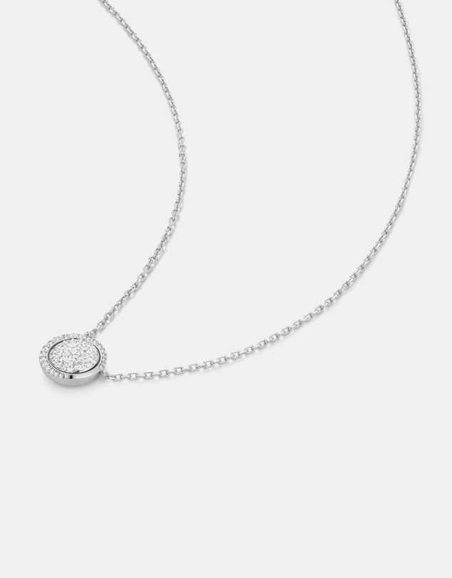 Ania Haie - Silver Reversible Pave Moon Evil-Eye Necklace