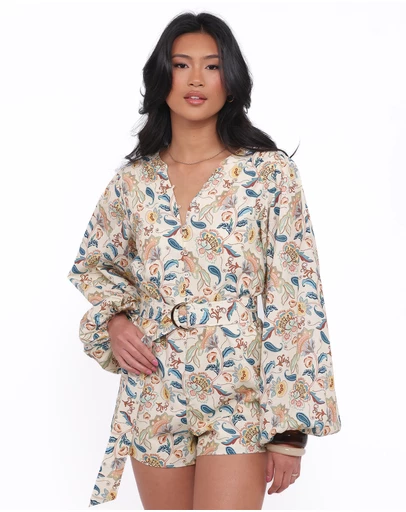 Petal & Pup - Soul Belted Playsuit - Paisley