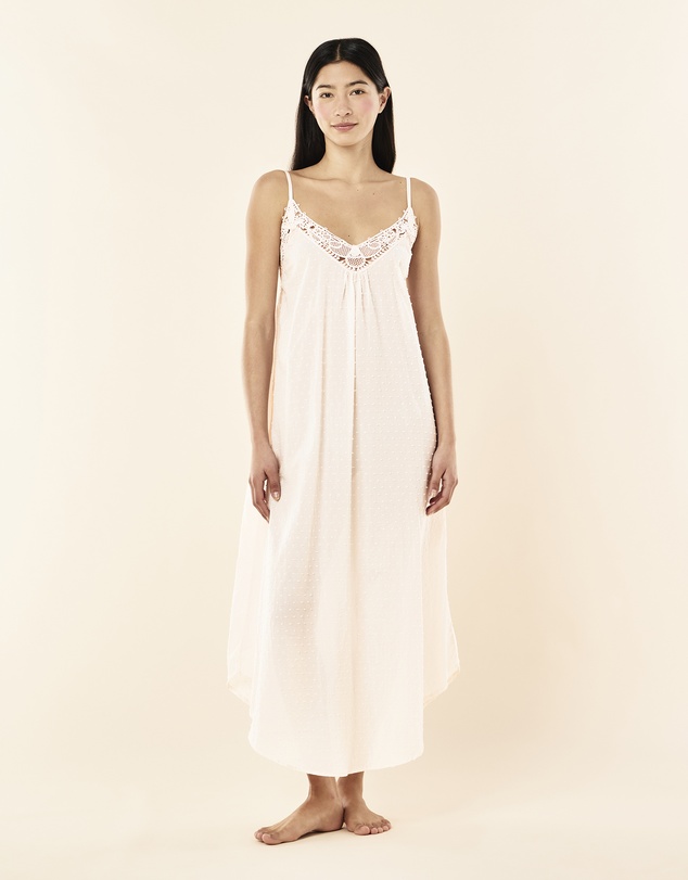Papinelle - Swiss Dot Lace Front Maxi Nightie