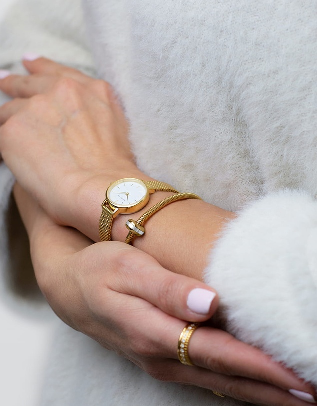 Bering - Lovely 26mm Gold Watch with Bracelet