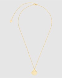 Wanderlust + Co - Seashell Gold Locket Necklace
