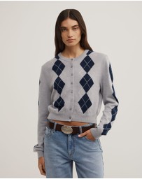 Witchery - Argyle Cropped Cardigan