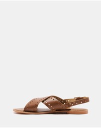 Just Because - Malita Leather Slingback Sandals