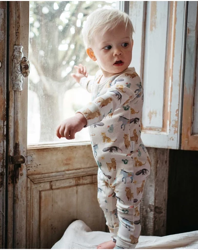 Purebaby - Printed Zip Growsuit -Kids-Babies