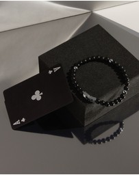 Najo - Atlas 6mm Matt Onyx & Steel Bracelet