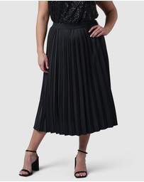 Pink Dusk by Curve Project - My Best Pleated Satin Skirt