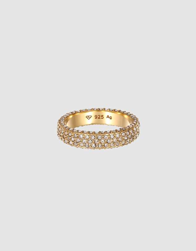 Elli Jewelry - Ring with Stones Crystals 925 Sterling Silver Gold-plated