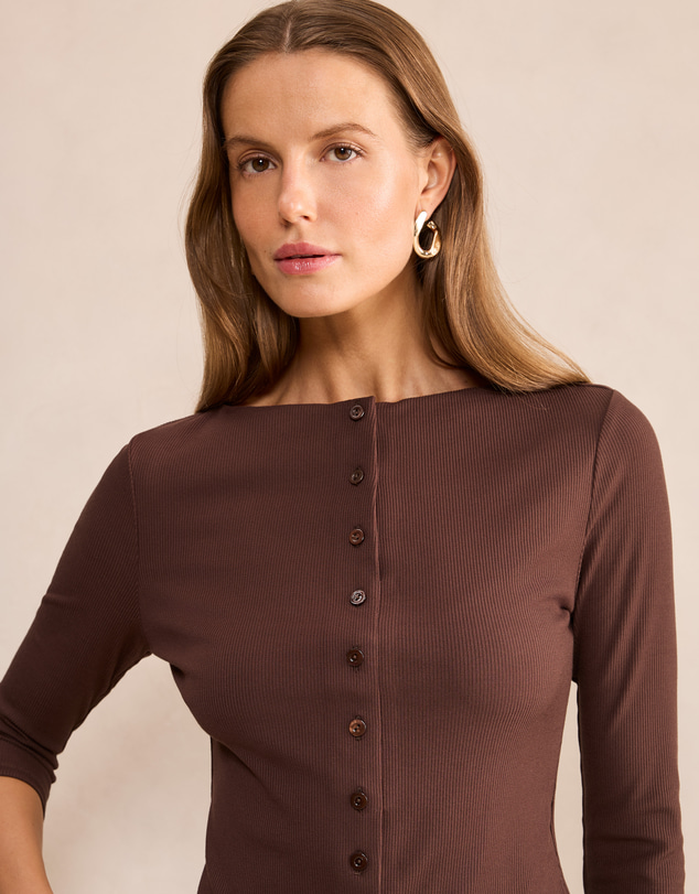 Forever New - Julia Ribbed 3 & 4 Sleeves Cardigan