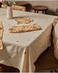 Mosey Me - Forget Me Not Embroidered Square Tablecloth