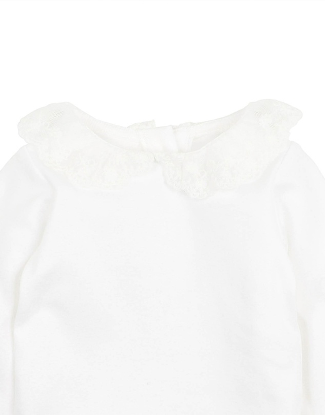 Bebe by Minihaha - Girls Lace Collar LS Bodysuit - Babies